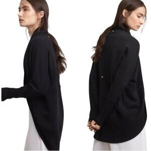 Aritzia Wilfred XS Diderot Cocoon Black Mid length Open cardigan Studded Sweater